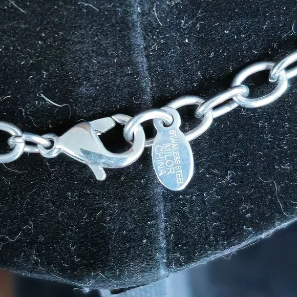 Milor Stainless Steel Multi-Tone Cutout Double Hearts Pendant 20" Necklace - Picture 4 of 6